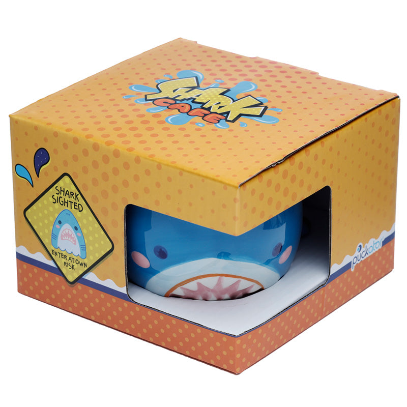 Shark Café Ceramic Shaped Head Mug with ocean theme