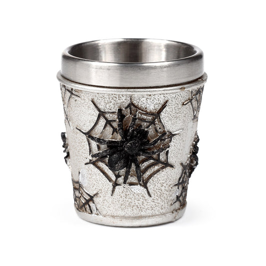 Decorative Shot Glass with Spider Web Design
