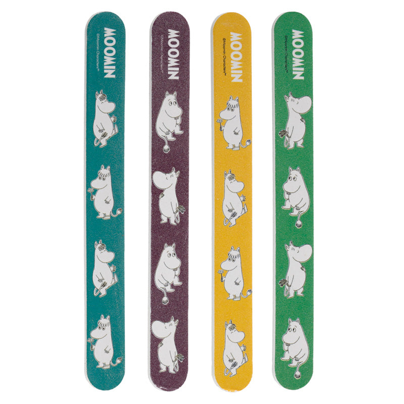 Close-up of Moomin characters on nail file