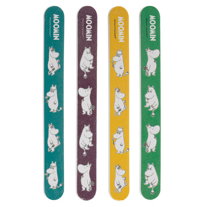 Close-up of Moomin characters on nail file