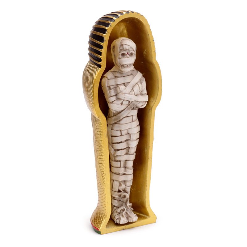Elegant Gold Egyptian Sarcophagus Trinket Box displayed