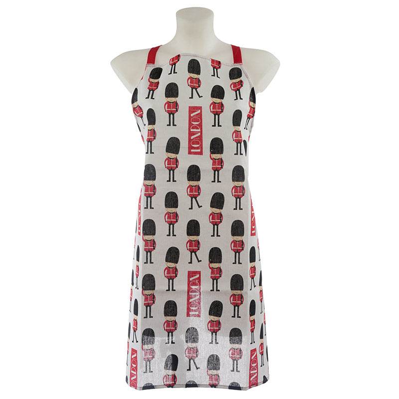 London Guardsman Cotton Apron hanging in kitchen