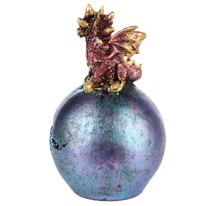 Geode Egg LED Baby Dragon Figurine with intricate details