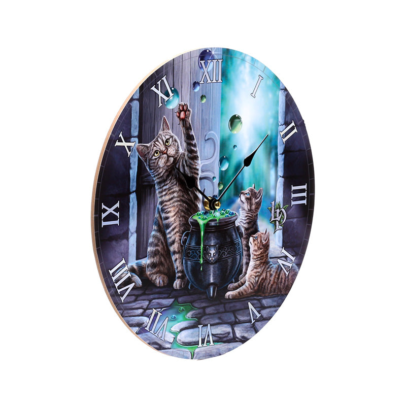 Close-up of Lisa Parker Hubble Bubble Cat and Kitten Wall Clock design