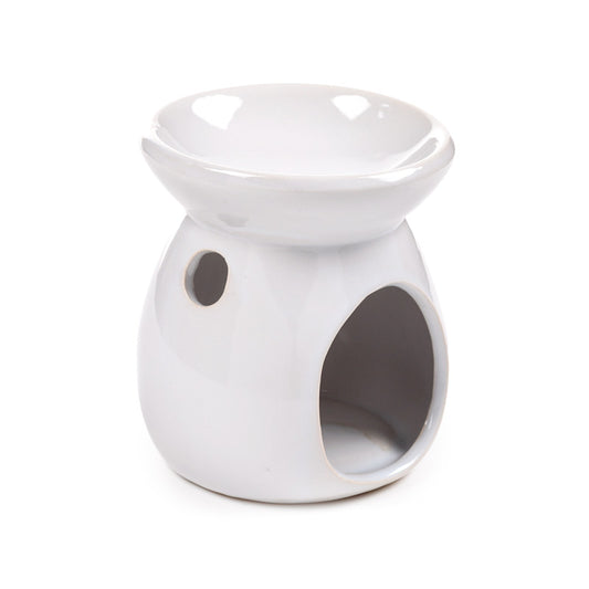 Elegant white ceramic oil burner