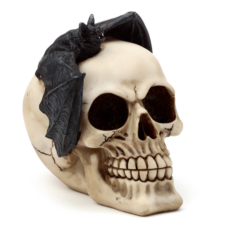 Gothic Skull Decoration with Bat