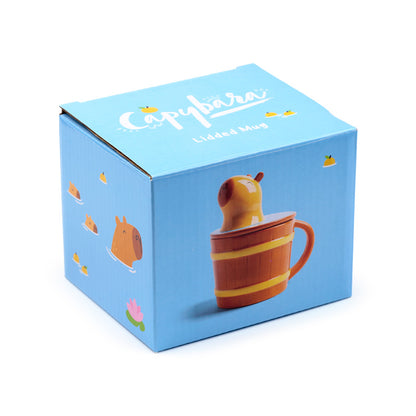 Close-up of Capybara Ceramic Mug Lid