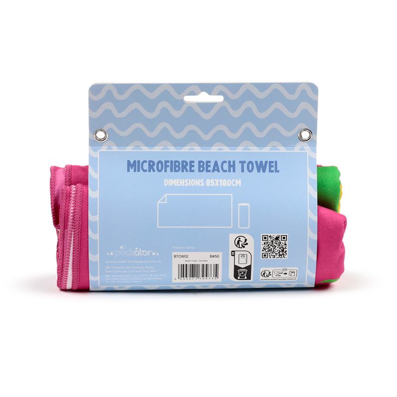 Tropical-themed beach towel for outdoor adventures