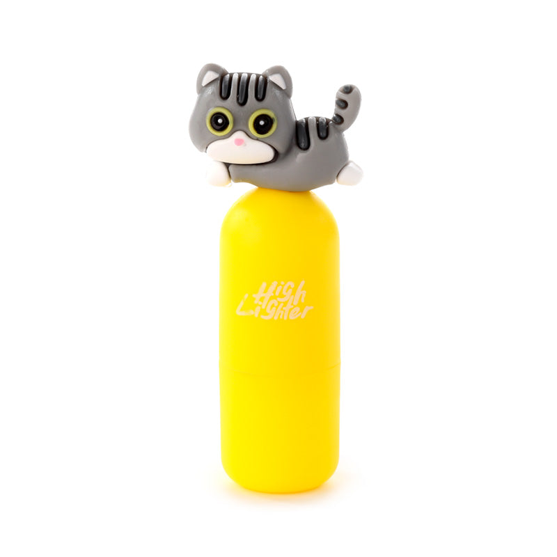Cute Cat Shaped Lid Topper Highlighter with pens