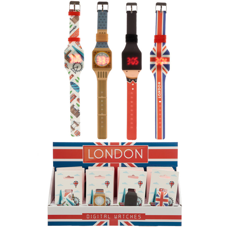 Giftable Silicone Digital Watch London Icons