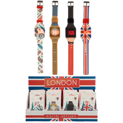 Giftable Silicone Digital Watch London Icons