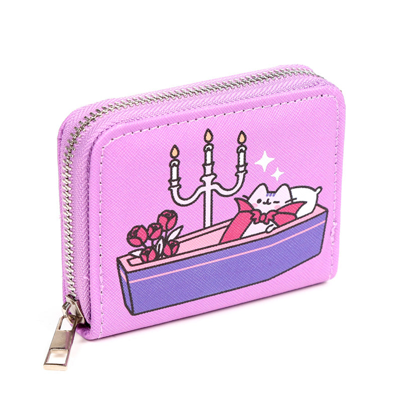 Pusheen the Cat Halloween Small Zip Wallet - Inside View