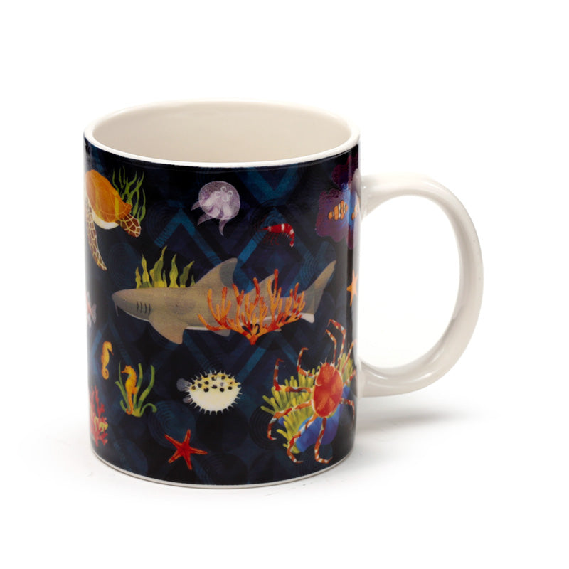 Marine Kingdom Porcelain Mug with seashell design