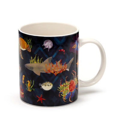 Marine Kingdom Porcelain Mug with seashell design