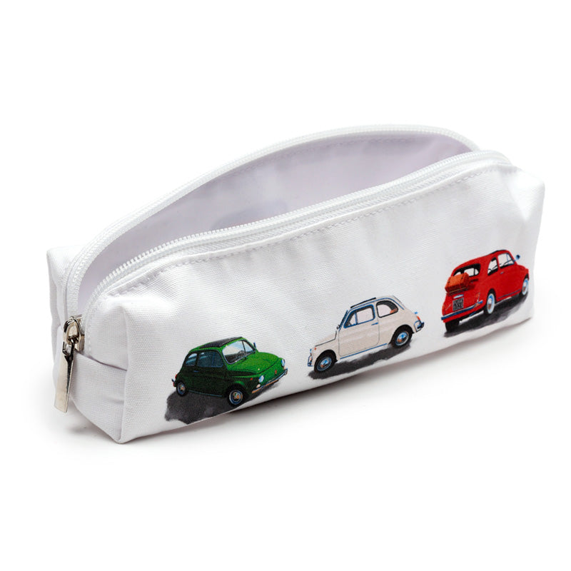 Fiat 500 Canvas Pencil Case - Side View