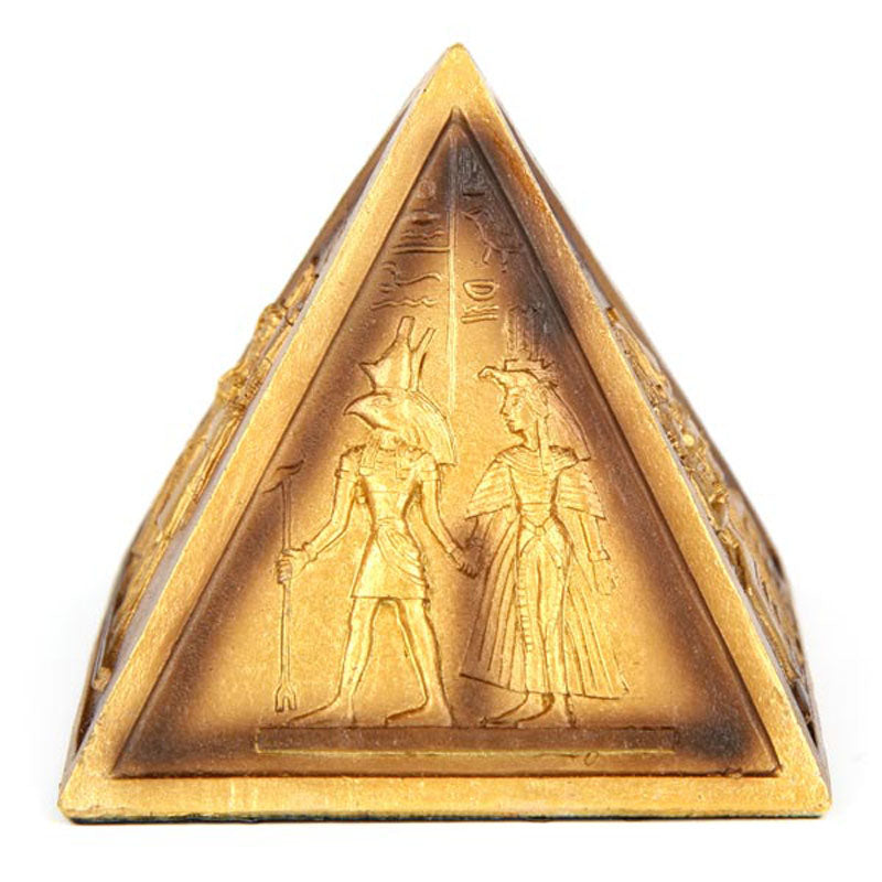 Stunning Gold Egyptian Pyramid Ornament in interior setting