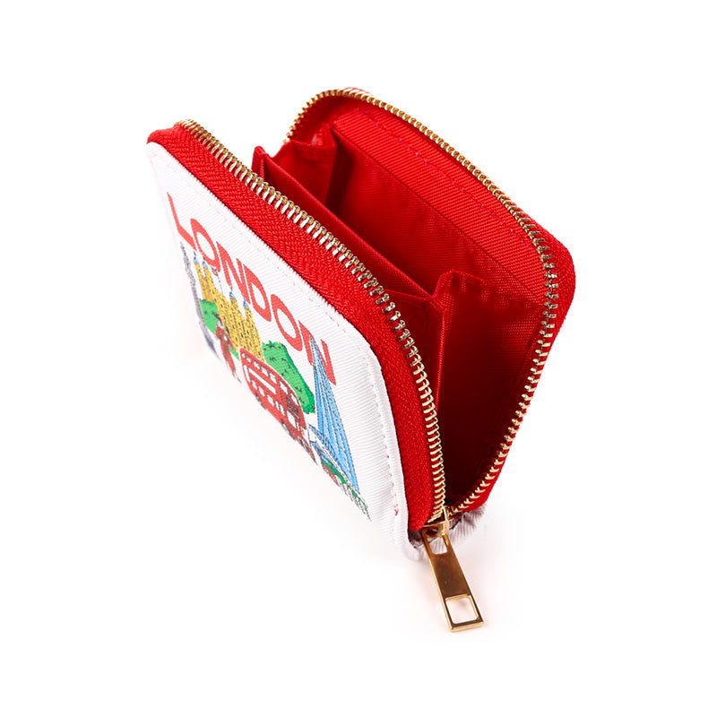 Stylish Small Zip Wallet with London Illustrations