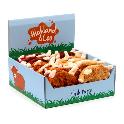 Highland Coo Plush Change Purse Multiple Angles