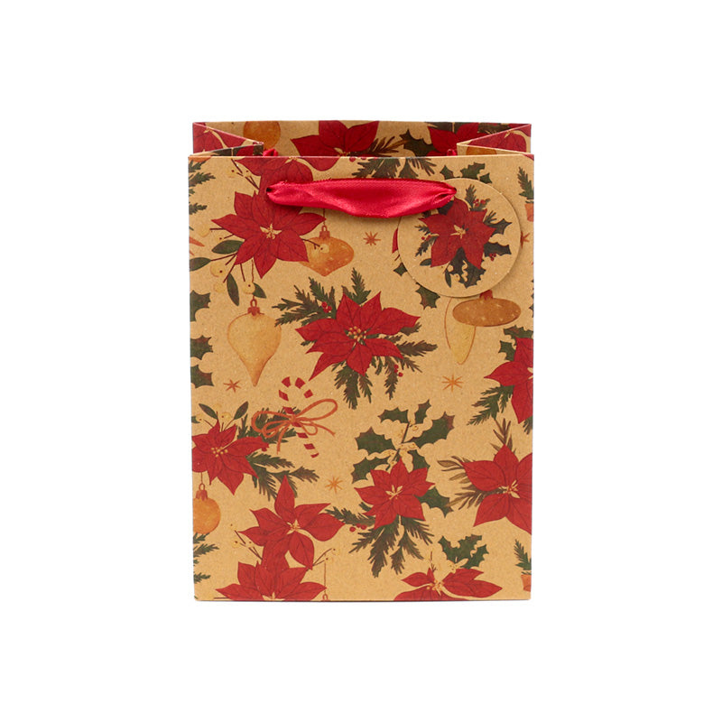 Elegant Christmas Gift Bag with Ribbon Handles