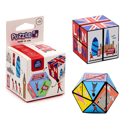 London Souvenir Puzzle Cube Toy with iconic landmarks