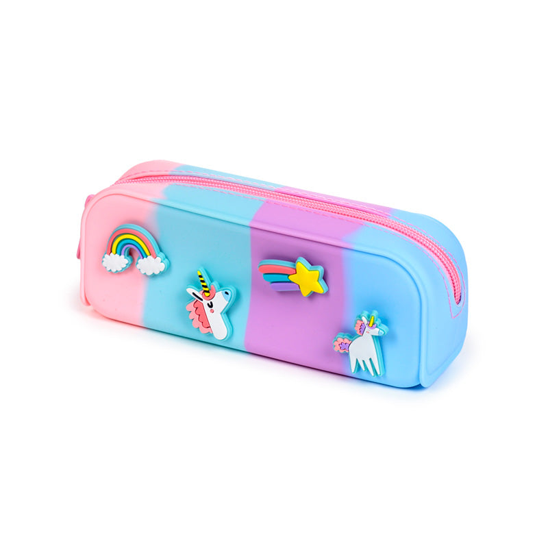 Charming Unicorn Design on Silicone Pencil Case