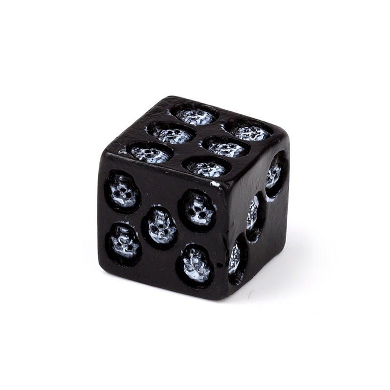 Set of Black Skull Dice arranged artistically