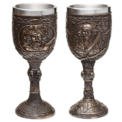 Brushed Gold Wood Effect Pirate Decorative Goblet