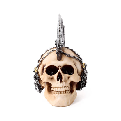 Close-up of Punk Skull Ornament with Mohican hairstyle