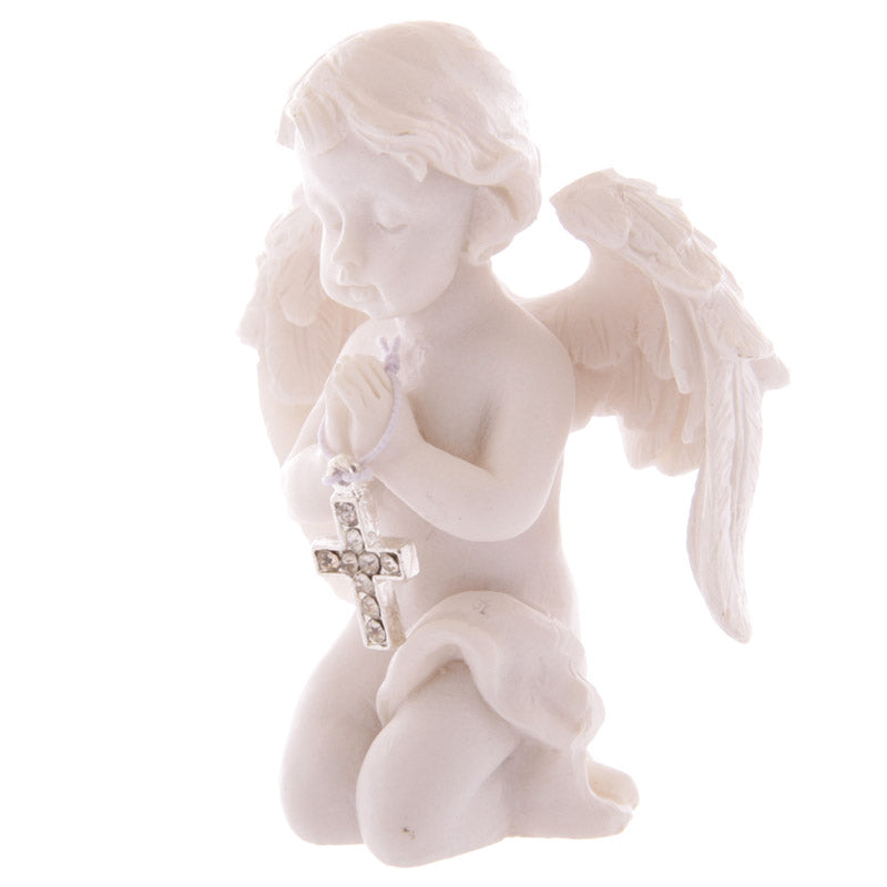 Decorative cherub ornament with silver cross detail