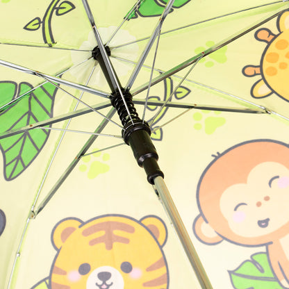 Vibrant Adoramals Wild Kids Umbrella in use