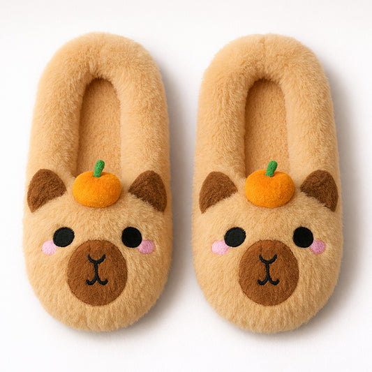 Plush Capybara Anti-Slip Slippers for home decor