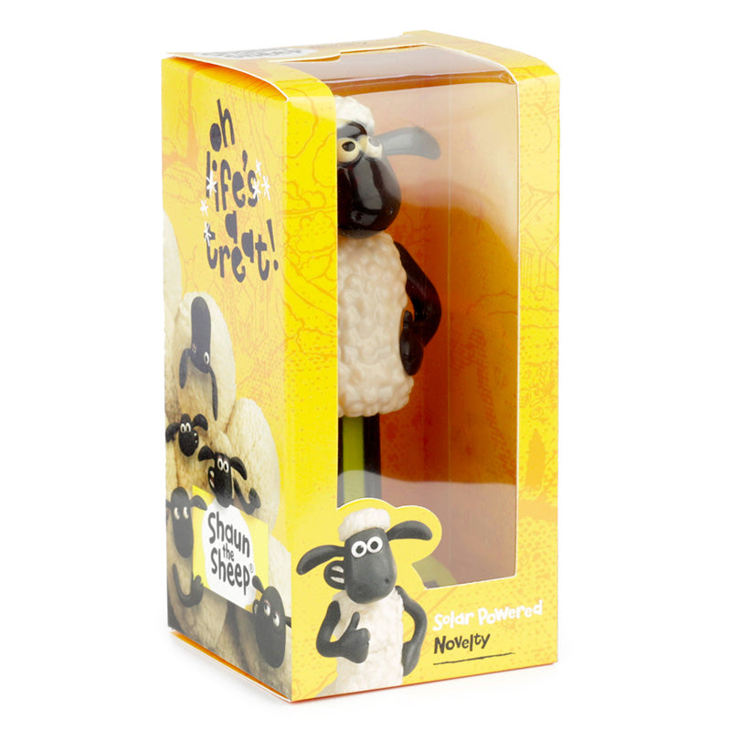 Shaun the Sheep solar ornament in garden setting