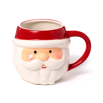 Close-up of the Christmas Santa head ceramic mug