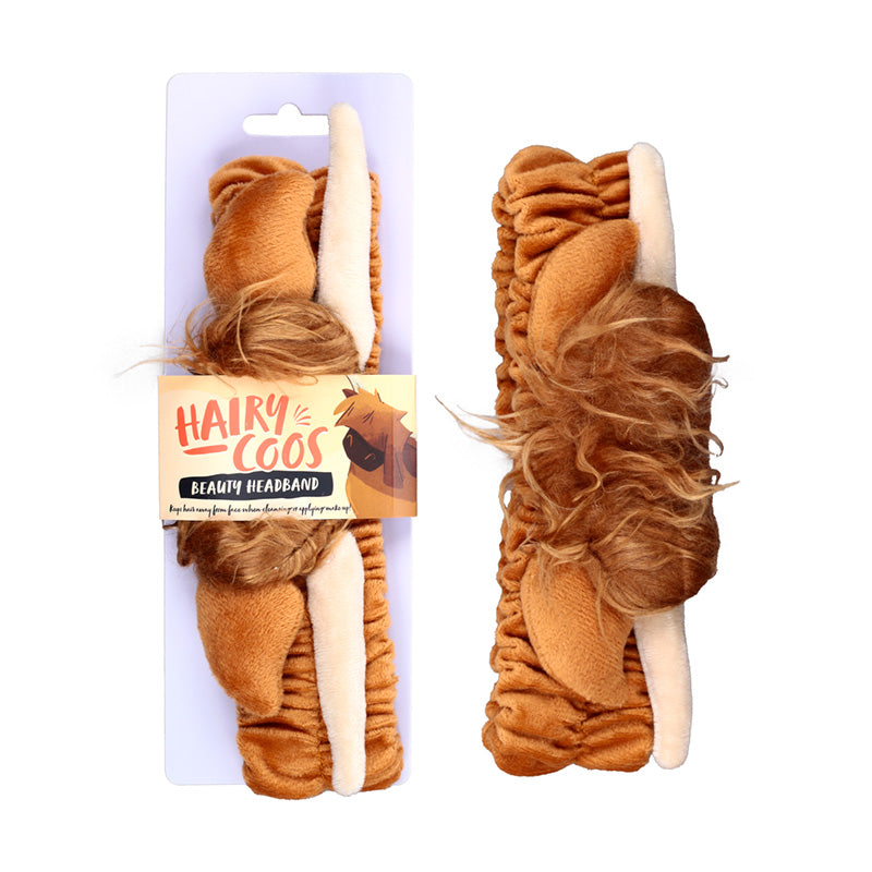 Cute and practical beauty headband featuring Highland Cow