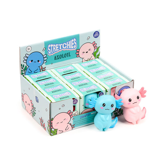 Stretchy Squeezy Fidget Toy in Axolotl design