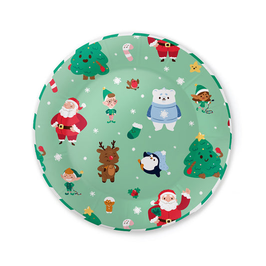 Set of 10 Jingle Bunch Christmas Paper Party Plates