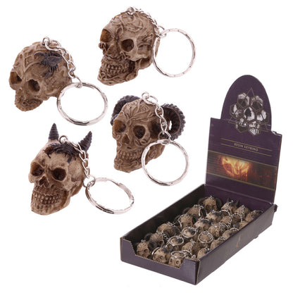 Celtic Skull Head Novelty Keyring with intricate details