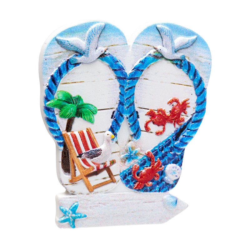 Colorful Flip Flop Beach Sign Magnet