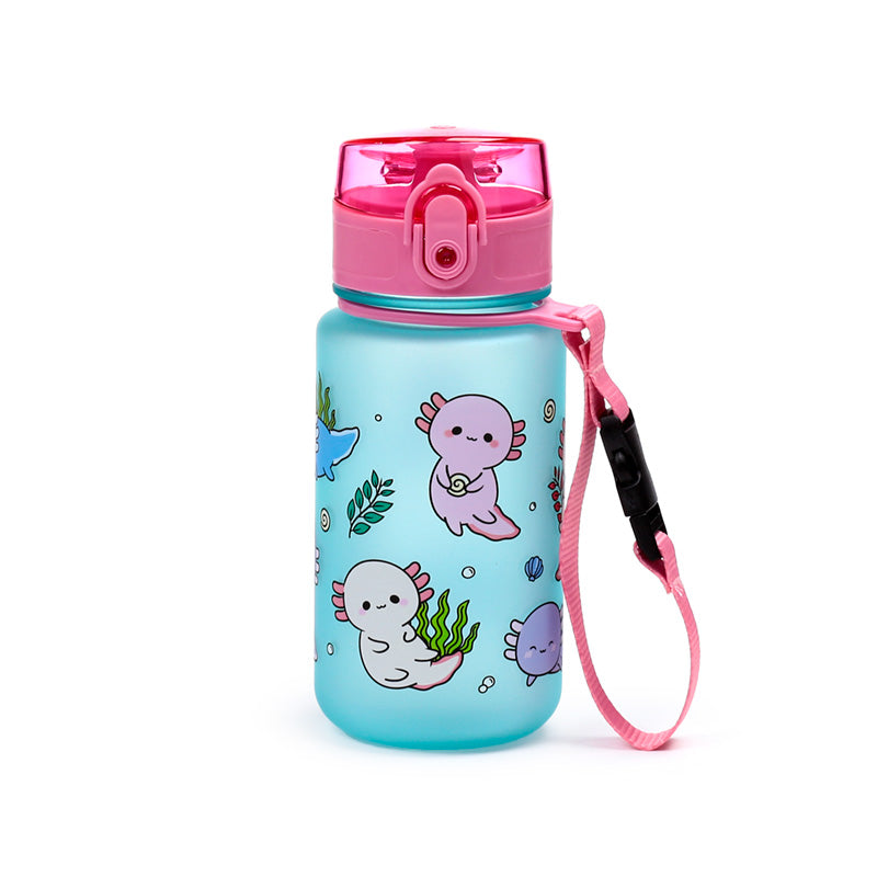 Lightweight children's water bottle featuring Axolotl