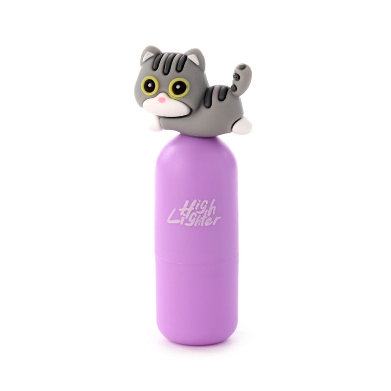 Cute Cat Shaped Lid Topper Highlighter displayed