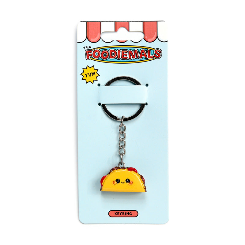 Foodiemals Frida the Taco Novelty Keyring - Front View