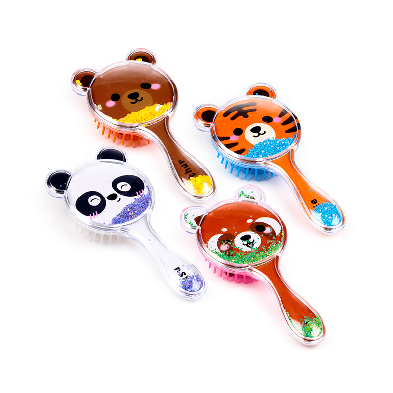 Adoramals Wild Glitter Hair Brush with vibrant glitter