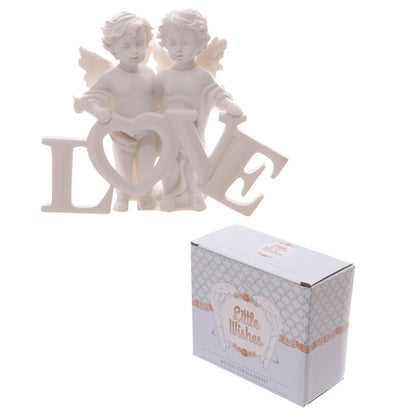 Cute LOVE Letters Cherub Couple decorative ornament