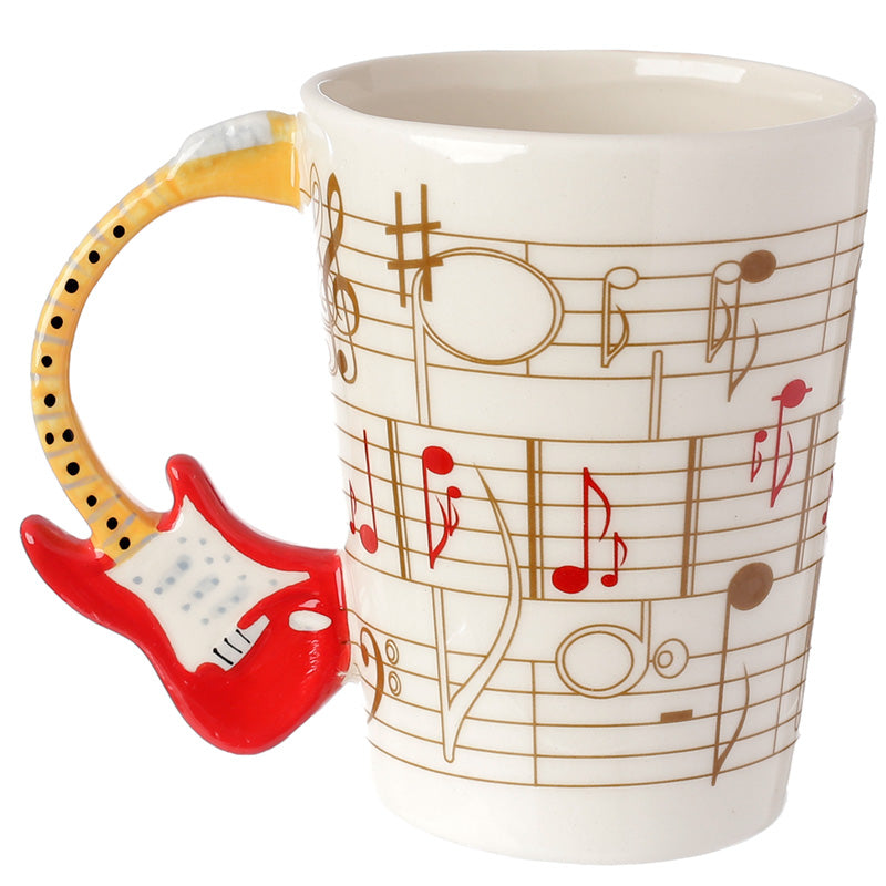 Artistic Shaped Handle Mug for Music Lovers