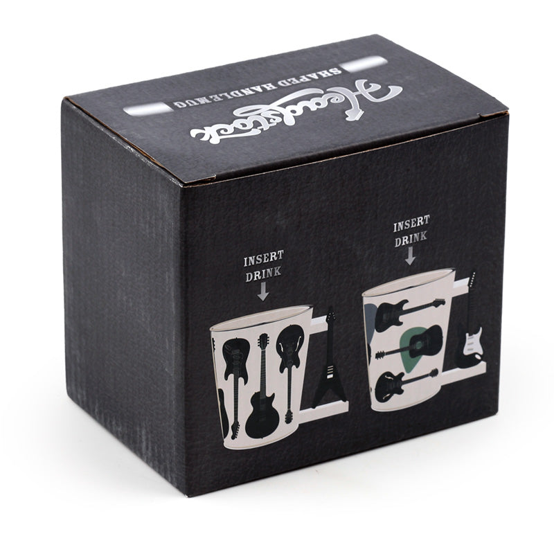 Ceramic mug with a unique shaped handle