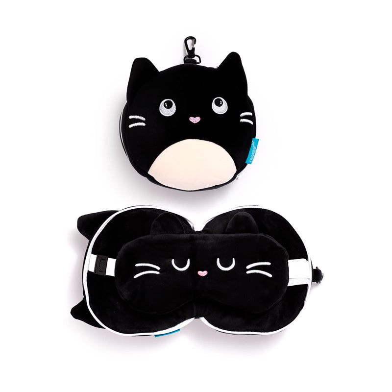 Relaxeazzz Travel Pillow with Feline Fine Cat Design