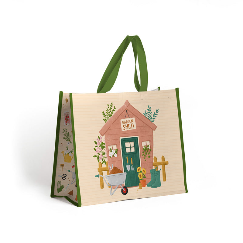 Durable Reusable Shopping Bag featuring a charming garden design