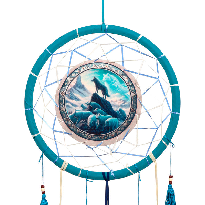 Medium Dreamcatcher Spirit of the Wolf Pack - Detail View