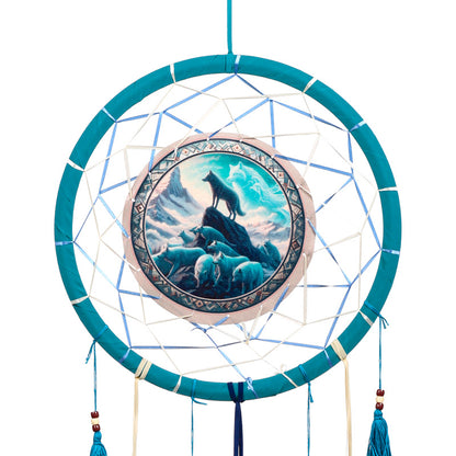 Medium Dreamcatcher Spirit of the Wolf Pack - Detail View