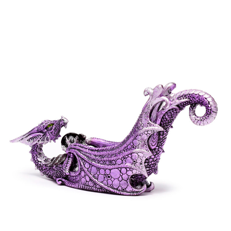 Enchanted Nightmare Dragon Incense Burner with crystal orb